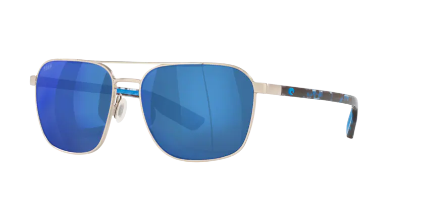 Costa Del Mar Wader Brushed Silver W/ Blue Mirror 580P